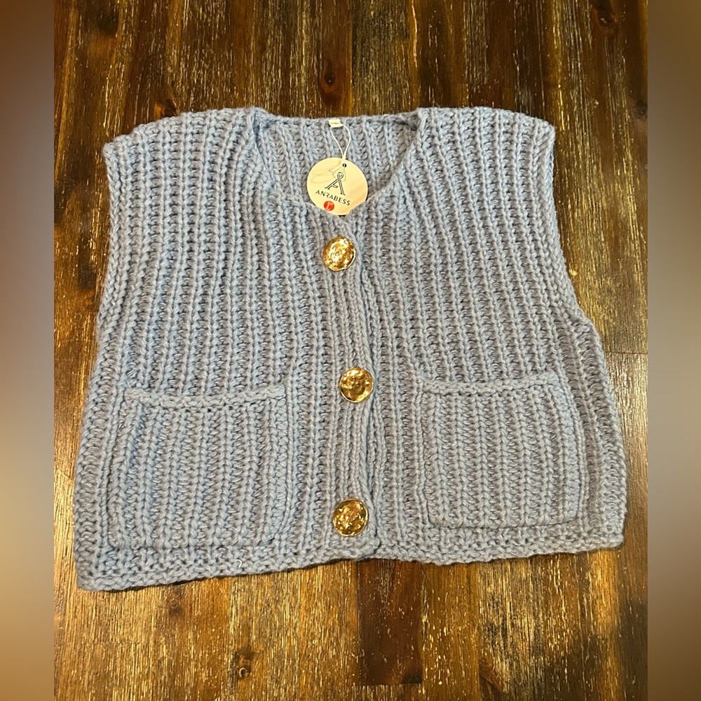 ANRABEES Women's Sleeveless
Chunky Knit Cardigan - Picture 1 of 6
